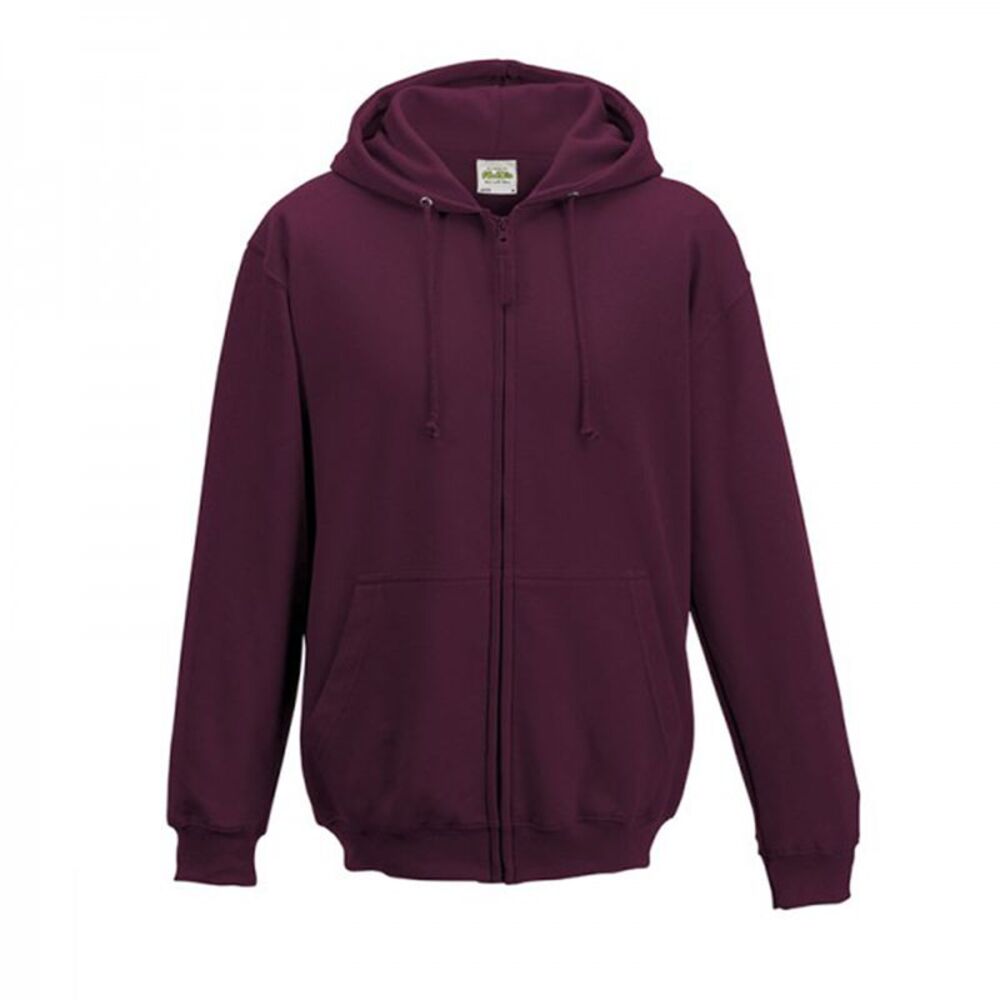 Awdis Plain Mens  Sweatshirt Hoodie Zoodie 18 Colours Szs  / Burgundy